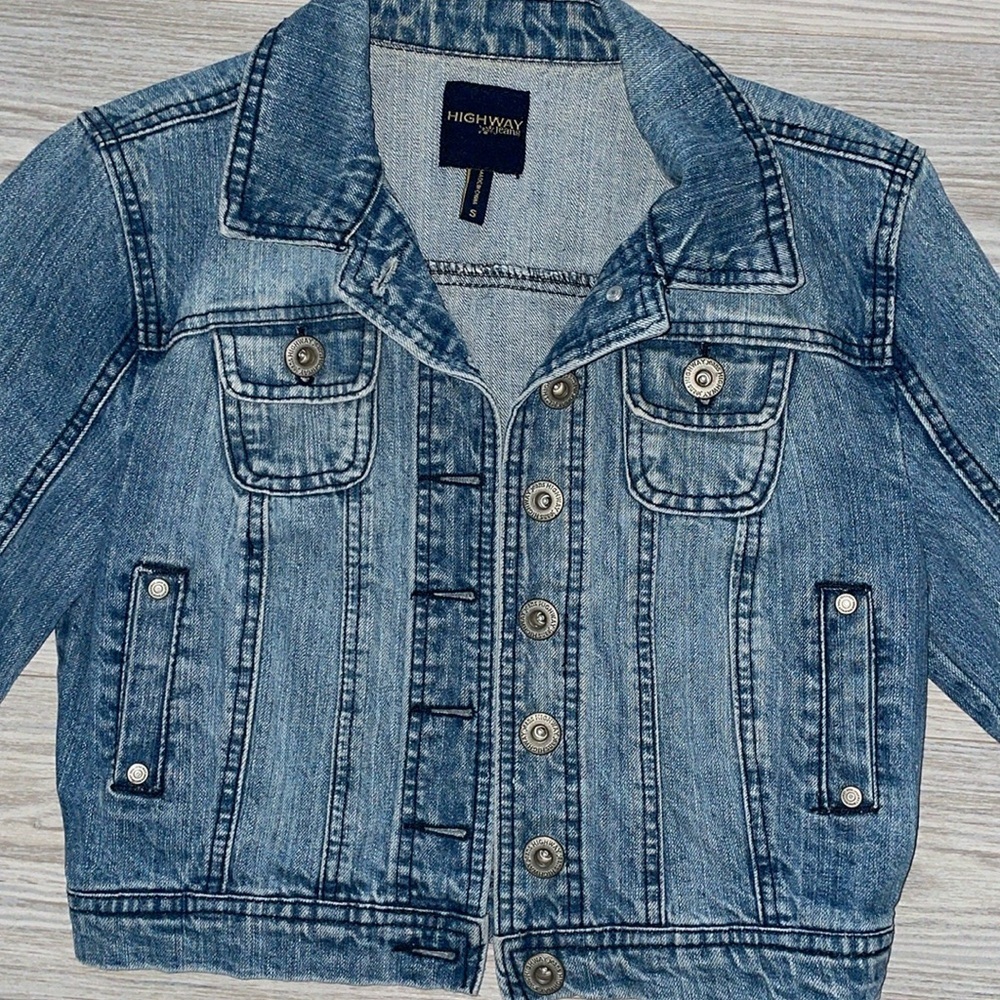 Highway Jeans Cropped Light Wash Denim Jacket Size Small 100% Cotton - Picture 5 of 9